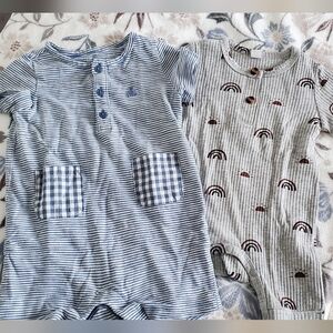 Blue And Grey Kids Onesie Piece  3 Pack Set